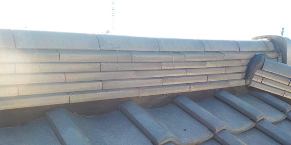 棟の漆喰工事写真